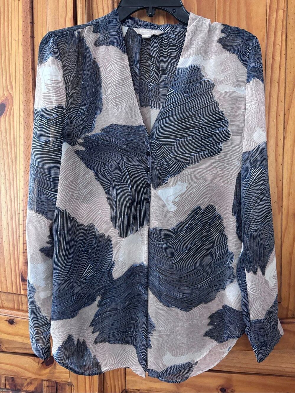 Banana Republic Paintbrush Print Sheer Top